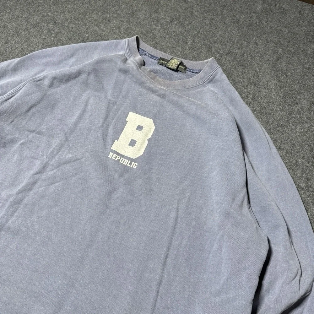 VTG 90s Banana Republic Mens‎ Heavyweight Logo Crewneck Size L College Grunge